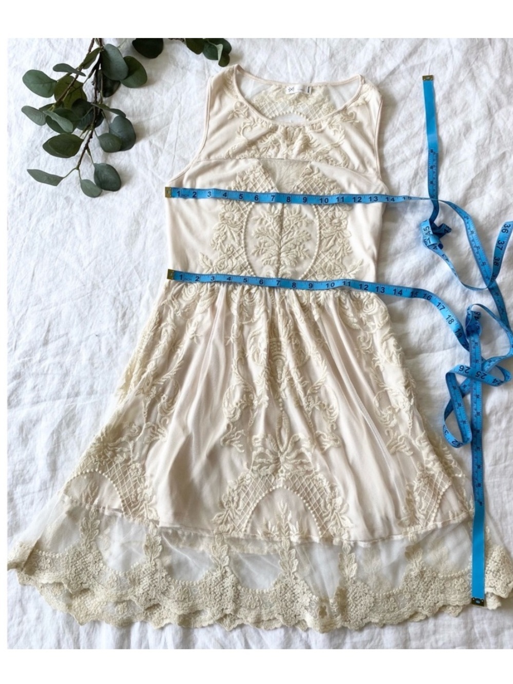 Gentle Fawn Cream Embroidered Sleeveless Dress - Picture 6 of 13